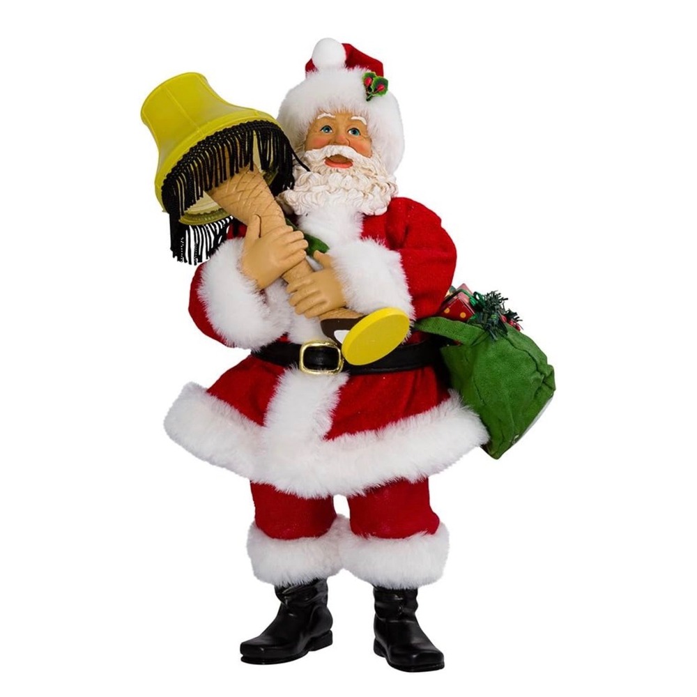 Kurt‎ Adler A Christmas Story Fabriche Santa Polyresin Light up Leg Lamp NEW